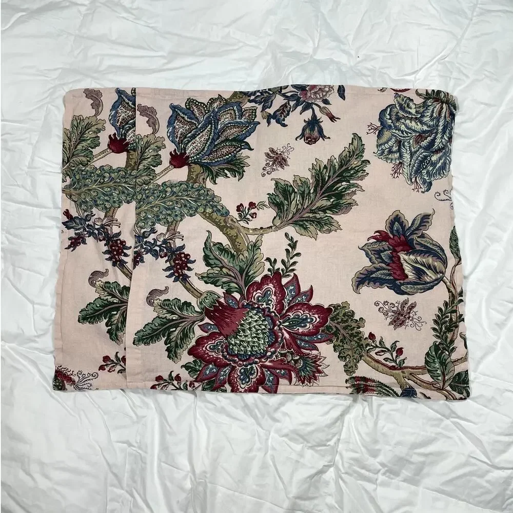 Pottery Barn Laurel Palampore Linen Cotton Standard  Sham Blush Multi 26x20